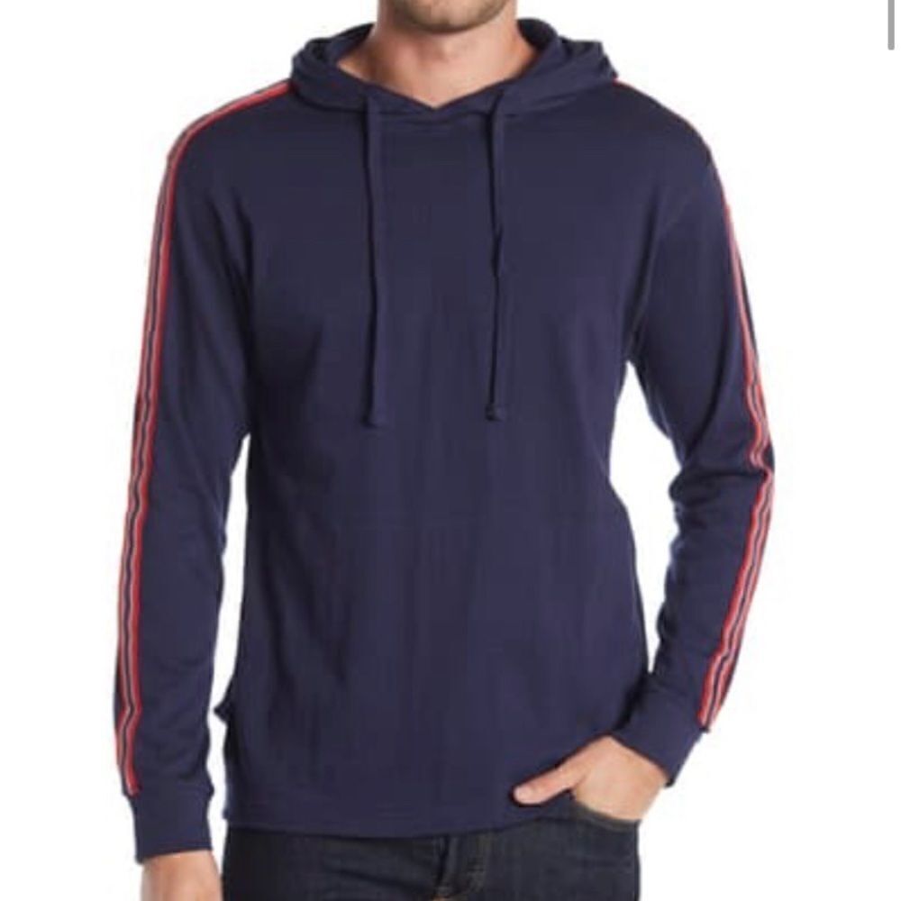 Burnside Men’s Stripe Sleeve Pullover Hoodie
